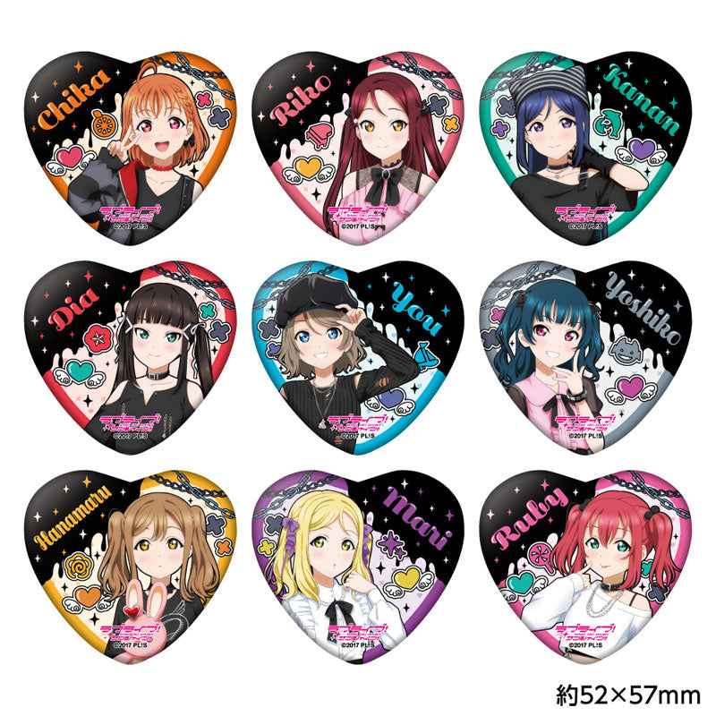 [Pre-Order] Love Live! Sunshine!! ✦ Heart Tin Badge (Random 1 Out of 9 Types)
